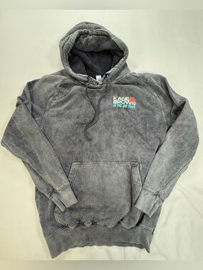 Kane Brown Washed Gray Pullover Hoodie - Men's Logo Sweatshirt